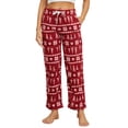 thumbnail image 1 of U2SKIIN Women Fleece Pajama Pants, Comfy Plaid PJ Bottoms For Women with Pockets Soft Warm（Dark red-Christmas tree, Small）, 1 of 9