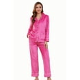 thumbnail image 1 of U2SKIIN Women Fleece Pajama Set,Long Sleeve Soft Comfy Pj Sleepwear for Women（Rose，L）, 1 of 5