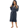 thumbnail image 1 of U2SKIIN Women Fuzzy Robes, Hooded Soft Long Plush Fluffy Bathrobes(Dark Grey,S-M), 1 of 1