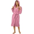 thumbnail image 1 of U2SKIIN Women Fuzzy Robes, Hooded Soft Long Plush Fluffy Bathrobes(Rose Pink,2XL-3XL), 1 of 1