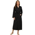 thumbnail image 1 of U2SKIIN Women Long Robes, Lightweight Knit Spa Bathrobe Soft Loungewear,(Black,2XL), 1 of 4