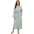 thumbnail image 1 of U2SKIIN Women Long Robes, Lightweight Knit Spa Bathrobe Soft Loungewear,(Dusty Green,M), 1 of 5