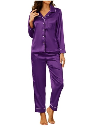 Tejiojio Women Clothes Clearance Womens Silk Satin Pajamas Set Two-Piece  Sleepwear Loungewear Button-Down Sets - Walmart.com in 2023