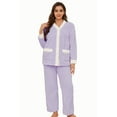 thumbnail image 1 of U2SKIIN Women's Plush Fleece Pajama Set,Soft Cozy Pajama for Women Warm Sleepwear Lounge PJS（Lavender+White, M）, 1 of 5