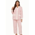 thumbnail image 1 of U2SKIIN Women's Plush Fleece Pajama Set,Soft Cozy Pajama for Women Warm Sleepwear Lounge PJS（Pink+White, XL）, 1 of 5