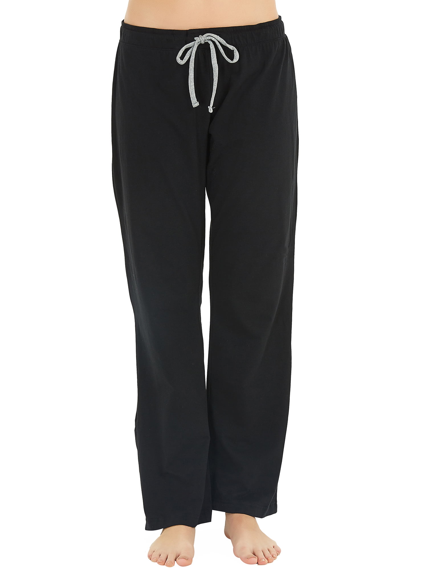 U2SKIIN Womens Cotton Pajama Pants, Lounge Lightweight Sleepwear, Black ...