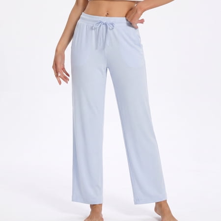 U2SKIIN Womens Cotton Pajama Pants, Soft Lounge Lightweight Sleep Pj Bottoms,(Light Blue,2XL)