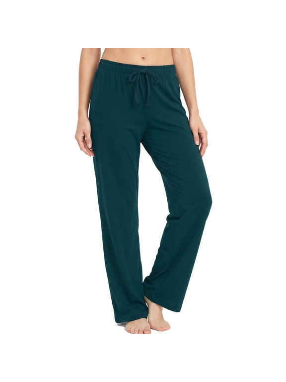Womens Cotton Pajama Pants, Soft Lounge Lightweight Sleep Pj Bottoms