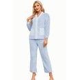 thumbnail image 1 of U2SKIIN Womens Fleece Cute Pajama Set, Soft Warm Pjs for Women 2 Piece Fluffy Sleepwear Plush Pajamas Button Down（Light Blue，L）, 1 of 5