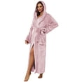thumbnail image 1 of U2SKIIN Womens Fleece Hooded Robe, Full Length Soft Thick Plush Bathrobe,(Dusty Pink,2XL-3XL), 1 of 5
