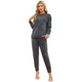 thumbnail image 1 of U2SKIIN Womens Fleece Pajamas Set, Soft Lightweight Sleepwear Pullover Lounge Pjs Set,(Dark Grey Mel.S), 1 of 1