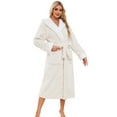 thumbnail image 1 of U2SKIIN Womens Fleece Robe, Plush Hooded Soft Fluffy Warm Bathrobes,(White,2XL-3XL), 1 of 5