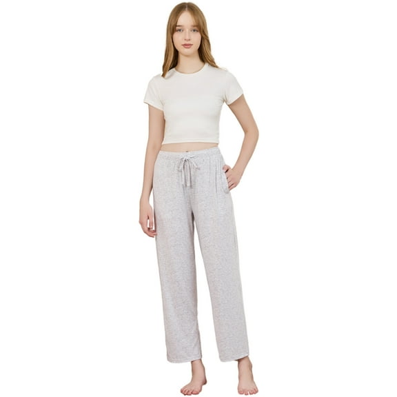 U2SKIIN Womens Pajama Pants, Comfy Casual Lightweight PJ Bottoms Women Lounge Pants with Pockets,(Light Grey Mel.XL)