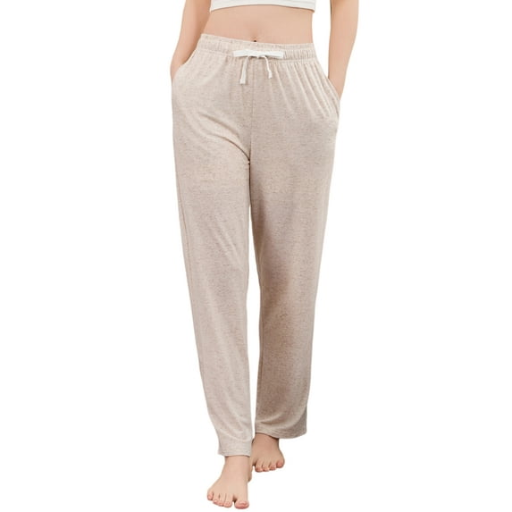 U2SKIIN Womens Pajama Pants, Soft Lightweight Lounge Sleep Pants with Pockets Casual Pj Bottoms (Beige Mel., M)