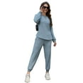 thumbnail image 1 of U2SKIIN Womens Pajama Set Long Sleeve with Jogger Pants Casual Loungewear Pjs for Women Sleepwear (Light Green Mel., XL), 1 of 4