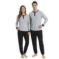 thumbnail image 1 of U2SKIIN Couples Matching Pajamas Set, Pullover Soft Cotton Loungewear Long Sleeve Pjs Sets, 1 of 5