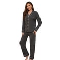 thumbnail image 1 of U2SKIIN Womens Pajama Sets, Ultra Soft Button Down Loungewear Long Sleeve Pjs Sets,(Dark Grey Mel.XL), 1 of 1