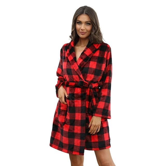 U2SKIIN Womens Plush Robe, Short lightweight Soft Fleece Robes Spa