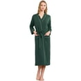 thumbnail image 1 of U2SKIIN Womens Robe 100% Cotton, Lightweight Spa Bathrobe Soft Kimono Long Loungewear,(Dark Green,XL), 1 of 5