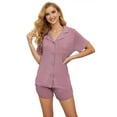 thumbnail image 1 of U2SKIIN Womens Short Pajama Set, Button Down Lightweight Pajama Set for Women Loungewear,(Dusty Pink,M), 1 of 5
