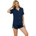 thumbnail image 1 of U2SKIIN Womens Short Pajama Set, Button Down Lightweight Pajama Set for Women Loungewear,(Navy,XL), 1 of 5
