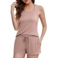 thumbnail image 1 of U2SKIIN Womens Shorts Pajama Set, Ribbed Knit Tank Top and Shorts Pj Lounge Sets Sleepwear, 1 of 1