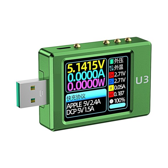 U3/L USB Tester Voltage Current Meter QC5 PD3.1PPS Quick Charging Protocol Trigger Capacity Monitor 8A Ripple Spectrum ,Easy to Operate