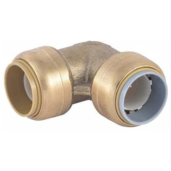 U4256LFA Brass Push Polybutylene Conversion Elbow Fitting, 90-Degree, 3/4-In. - Quantity 6