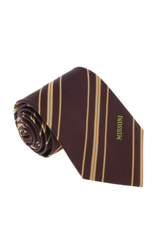 U5026 Brown/Orange Regimental 100% Silk Tie