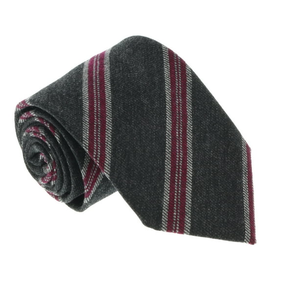 U5144 Gray/Fuschia Regimental 100% Silk Tie
