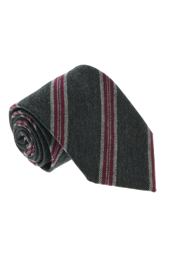 U5144 Gray/Fuschia Regimental 100% Silk Tie