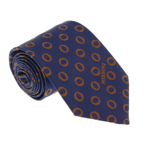 U5637 Navy/Gold Geometric 100% Silk Tie