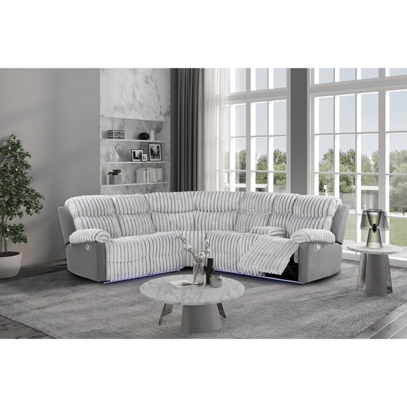 U6028 GREY SECTIONAL WITH LED