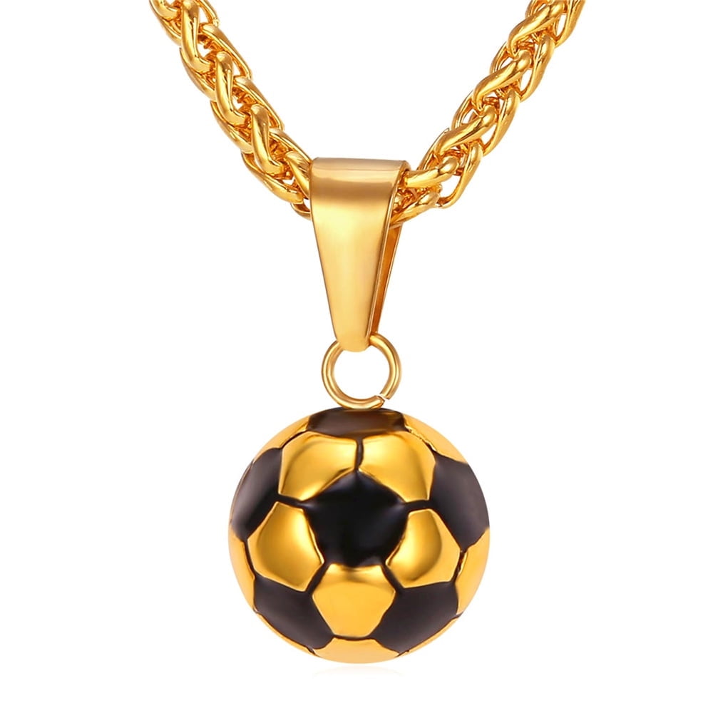 U7 Charm Sport Ball Enamel Football Fashion Soccer Men Jewelry