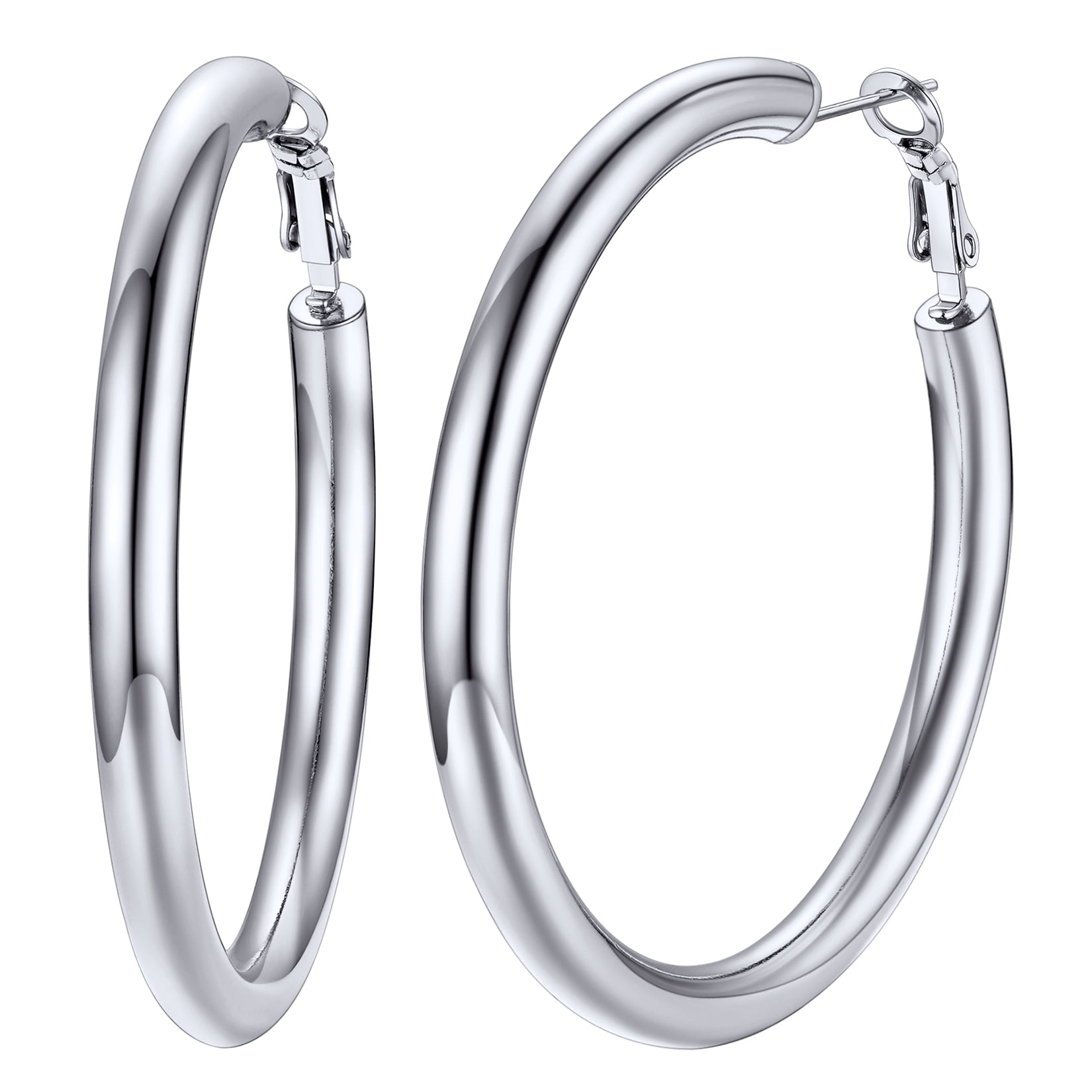 U7 Large 60mm Stainless Steel Hoop Earrings for Women