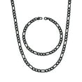thumbnail image 1 of U7 Figaro Necklace for Men Black Chain Bracelet Stainless Steel Jewelry Set 2-Piece in 5MM Width 16 Inch, 1 of 7