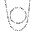thumbnail image 1 of U7 Figaro Necklace for Men Silver Chain Bracelet Stainless Steel Jewelry Set 2-Piece in 5MM Width 20 Inch, 1 of 7