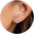 thumbnail image 1 of U7 Heart Initial Earrings Hypoallergenic 925 Sterling Silver Stud Earrings CZ Letter Earring for Women Birthday Jewelry Gift, Letter C, 1 of 9