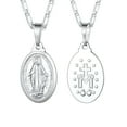 thumbnail image 1 of U7 Holy Virgin Mary Medal Silver Necklace for Womens Lady of Guadalupe Pendant Miraculous Catholic Christian Jewelry Cross Chain, 1 of 9