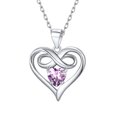 thumbnail image 1 of U7 Infinity Heart Necklace for Women 925 Sterling Silver June Alexandrite Crystal Birthstone Forever Love Pendant Jewelry Birthday Mothers Day Gift for Wife Mom, 1 of 9