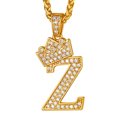 thumbnail image 1 of U7 Initial Z Necklace for Men 14K Gold Plated Crown Hip Pop Monogram Cubic Zirconia Letter Pendant for Women Jewelry Birthday Gift, 1 of 7