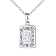 thumbnail image 1 of U7 Initial Monogram Necklace Letter Pendant S Platinum Plated for Women Men,Square Capital Resizable Chain, 1 of 7