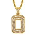 thumbnail image 1 of U7 Initial Necklace for Men Women Personalized Gift 14K Gold Plated Letter O with Bling CZ Hip Hop Pendant, 1 of 8