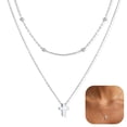 thumbnail image 1 of U7 Layered Cross Necklace for Women 14K Gold Plated Bead Choker Dainty Small Cross Pendant Necklace Jewelry Gift for Birthday Christmas Valentines Day, 1 of 6