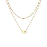 U7 Layered Heart Initial Pendant Necklace for Women Tiny 14K Gold Plated Letter A Necklace Jewelry Gift for Mothers Day Gift