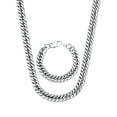 thumbnail image 1 of U7 Stainless Steel Chunky Miami Franco Cuban Chain for Men Necklace Bracelet Silver Jewelry Set 2-Piece in 12MM Width 26 Inch, 1 of 7