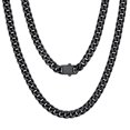 thumbnail image 1 of U7 Miami Cuban Link Chain for Mens 5mm 18inch Black Curb Cuban Necklace Stainless Steel Men's Jewlery Gift, 1 of 8