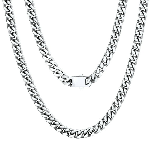U7 Miami Cuban Link Chain for Mens 5mm 20inch Stainless Steel Curb Cuban Necklace Men's Jewlery Gift
