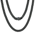thumbnail image 1 of U7 Miami Cuban Link Chain for Mens 5mm 22inch Black Curb Cuban Necklace Stainless Steel Men's Jewlery Gift, 1 of 8