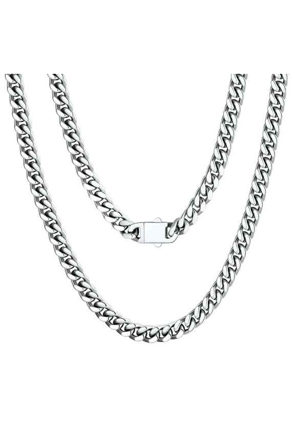 Miami Cuban Link Chain for Mens 5mm 22inch Stainless Steel Curb Cuban Necklace Men's Jewlery Gift